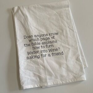 All occasion funny kitchen towel  28x28 NEW with tags